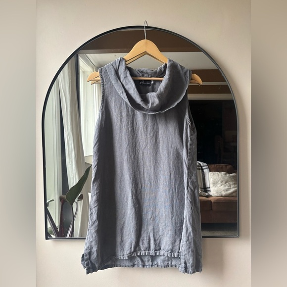 FENINI | linen sleeveless cowl neck | size xs - Picture 3 of 6